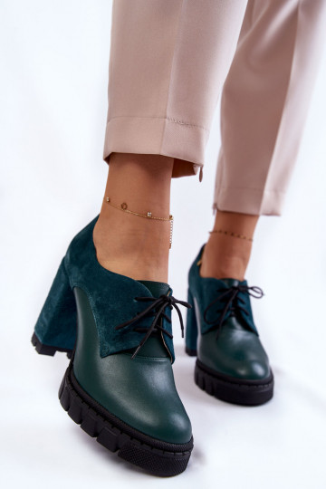 Suede laarzen met plateau in groen Carisa 2