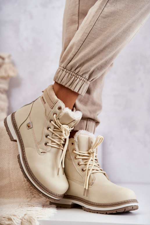 Warme laarzen beige kleur Liv Warme laarzen beige kleur Liv