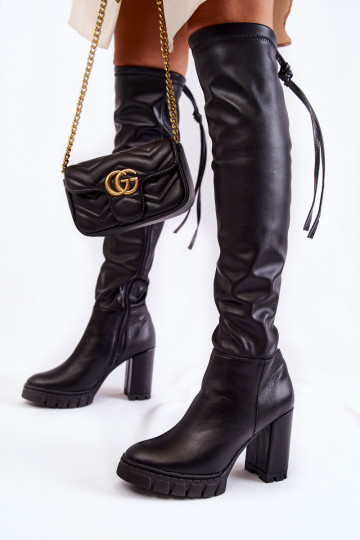 Zwarte lange schoenen met... 2