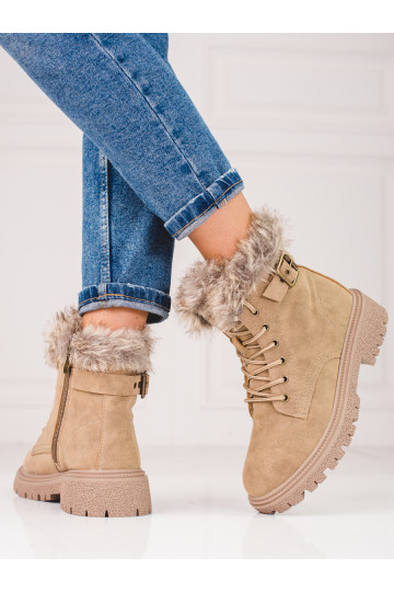 Donkerbeige dameslaarzen...