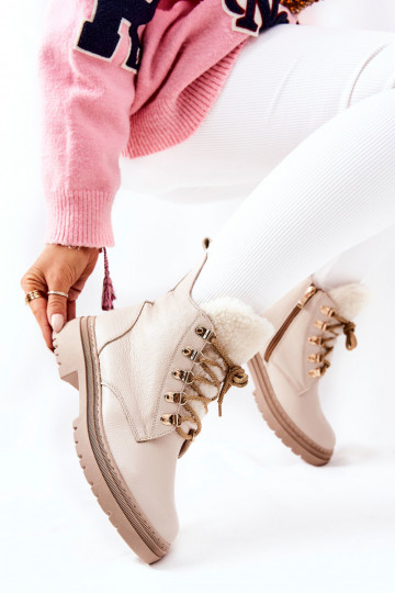 Beige Khaleni-enkellaarzen... 2