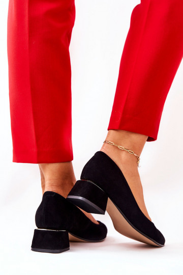 Zwarte suède damesschoenen 2