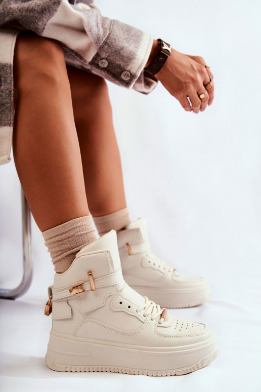 Verwarmde sportschoenen beige Lexa