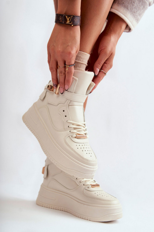 Verwarmde sportschoenen beige Lexa