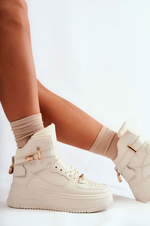 Verwarmde sportschoenen beige Lexa