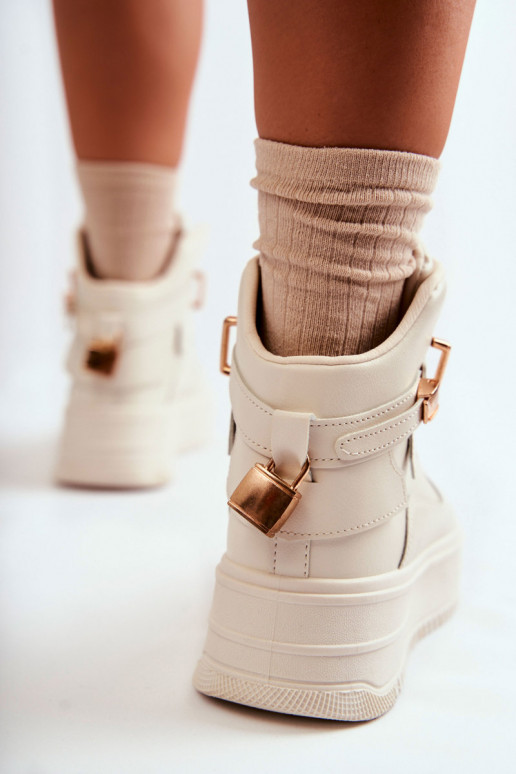 Verwarmde sportschoenen beige Lexa