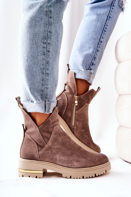 Verwarmde laarzen in cappuccino kleur... Verwarmde laarzen in cappuccino kleur...