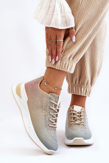 Glanzende sneakers met...