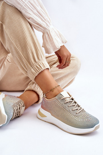 Glanzende sneakers met sprankelende oogjes in verschillende kleuren 2