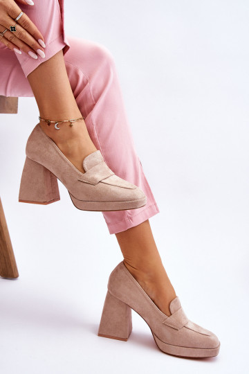 Zandkleurige suède schoenen... 2