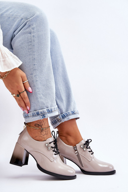 Darren elegante grijze lakleren...