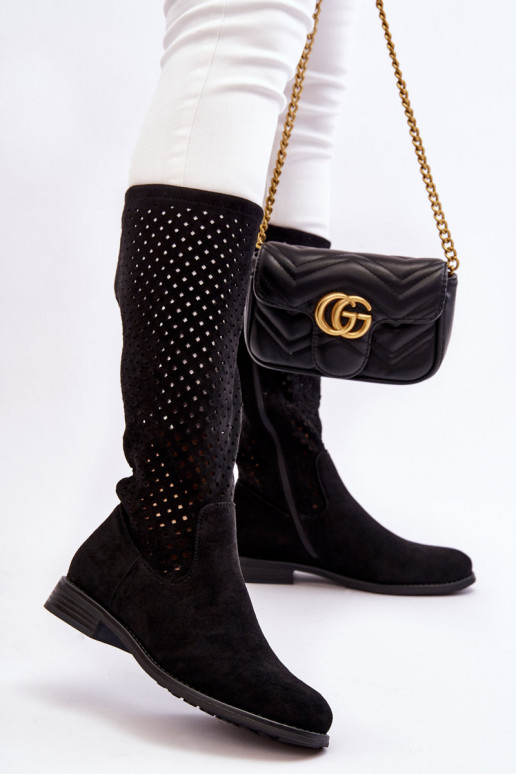 Suede lange laarzen in de kleur... Suede lange laarzen in de kleur...