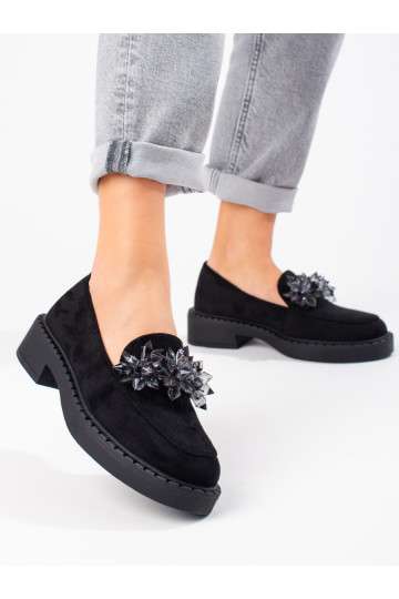 Zwarte suède mocassins Potocki
