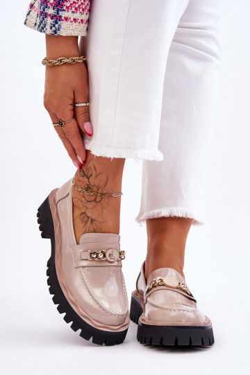 Lakmocassins met platform...