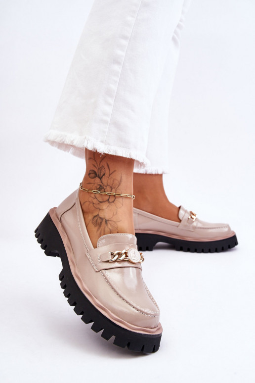 Lakmocassins met platform beige Ronin Lakmocassins met platform beige Ronin