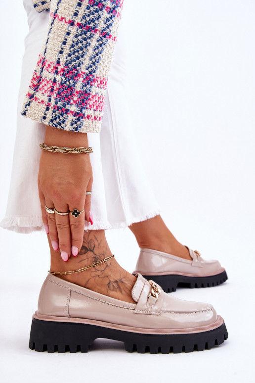 Lakmocassins met platform beige Ronin Lakmocassins met platform beige Ronin