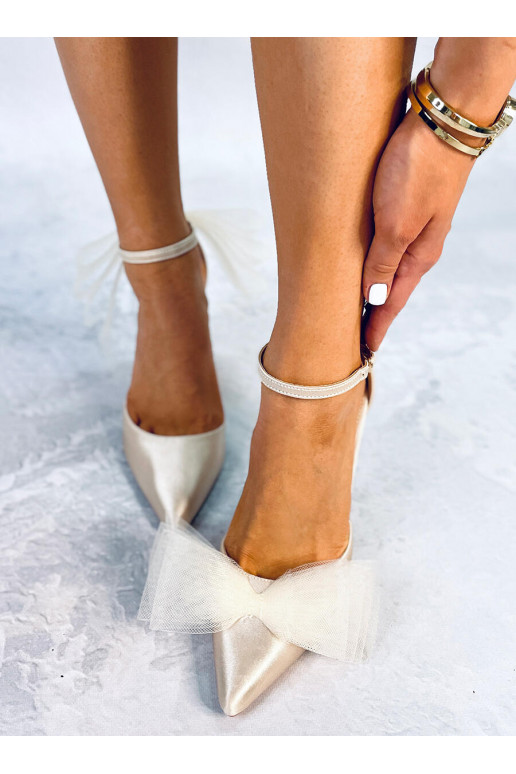 Hoge hakken met tule lint SHEENA BEIGE