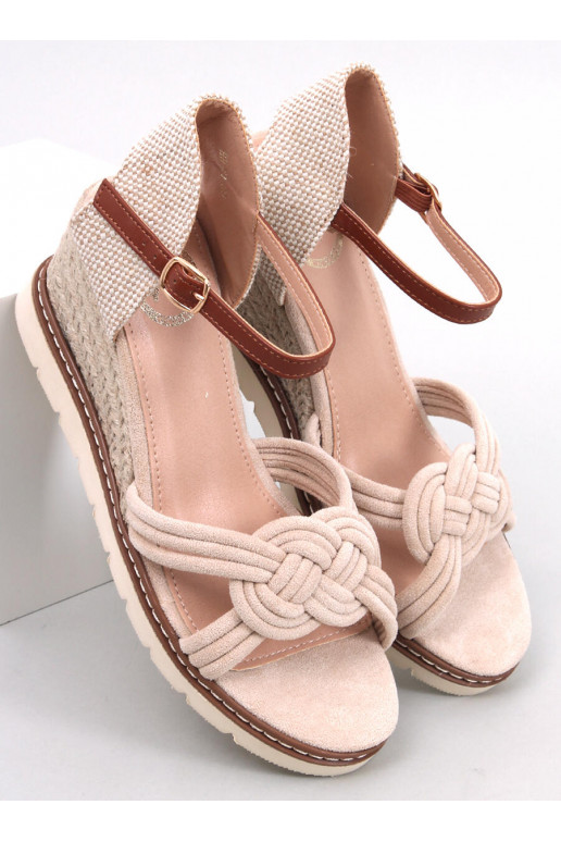 Sandalen met een platform beige kleur...