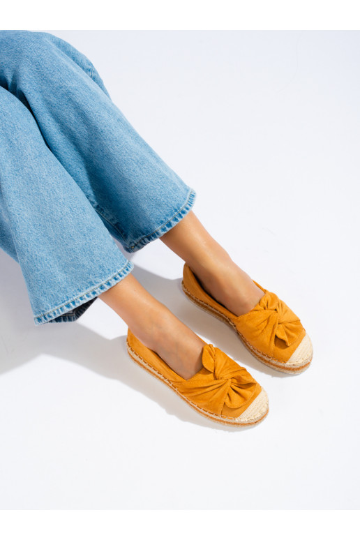 Suède espadrilles met plateau in de...