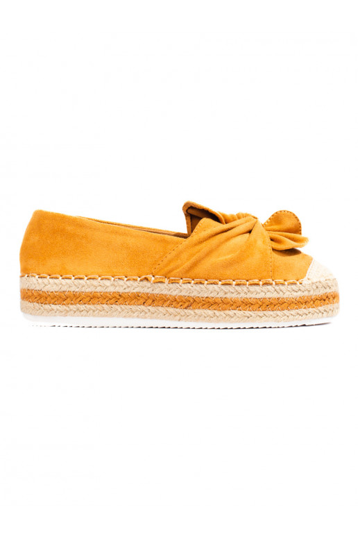 Suède espadrilles met plateau in de...