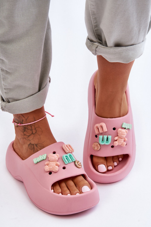 Lichtroze Lorie pantoffels met mooie... Lichtroze Lorie pantoffels met mooie...