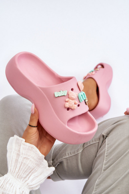 Lichtroze Lorie pantoffels met mooie... Lichtroze Lorie pantoffels met mooie...