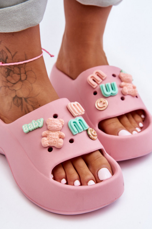 Lichtroze Lorie pantoffels met mooie... Lichtroze Lorie pantoffels met mooie...