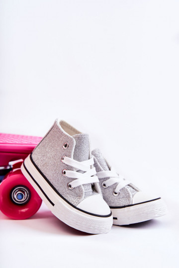 Catrina zilverkleurige leren sneakers