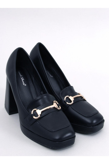 Een stijlvolle schoen met dikke hak in de kleur zwart ALBERS BLACK 2