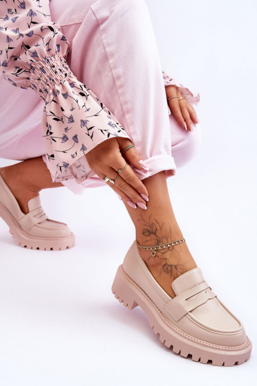 Mocassins met enorm platform in beige... Mocassins met enorm platform in beige...