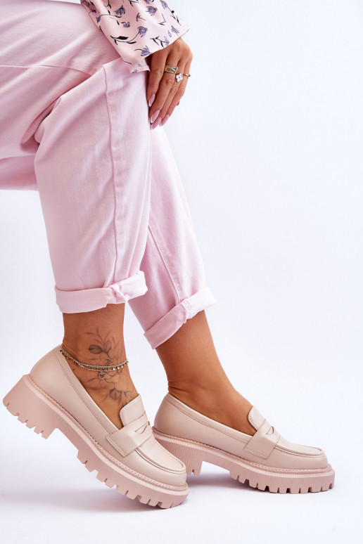 Mocassins met enorm platform in beige... Mocassins met enorm platform in beige...