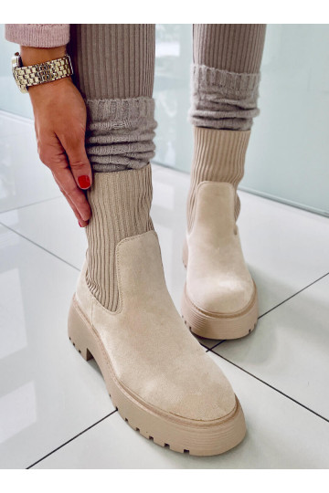 Elastieklaarzen WINTERS BEIGE