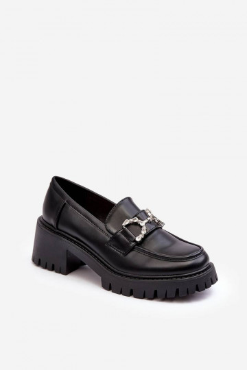 Mocassins met brede hak in...