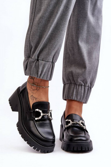 Mocassins met brede hak in... 2
