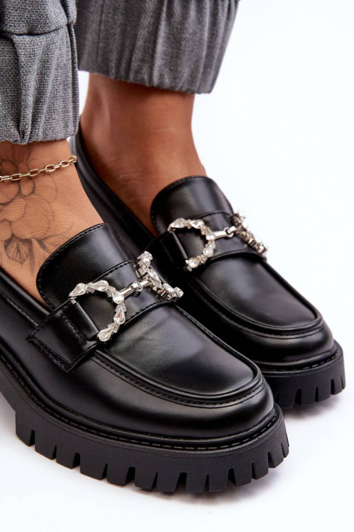 Mocassins met brede hak in het zwart... Mocassins met brede hak in het zwart...