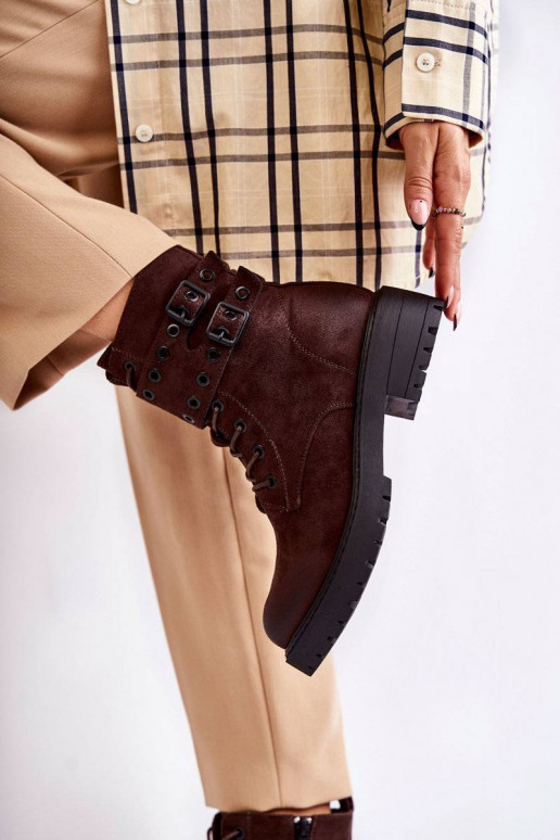 Suede laarzen in de bruine kleur Silvor