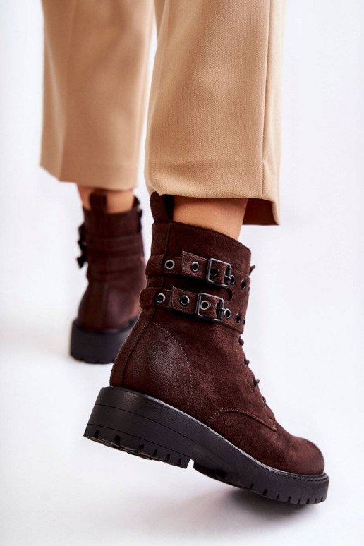 Suede laarzen in de bruine kleur Silvor