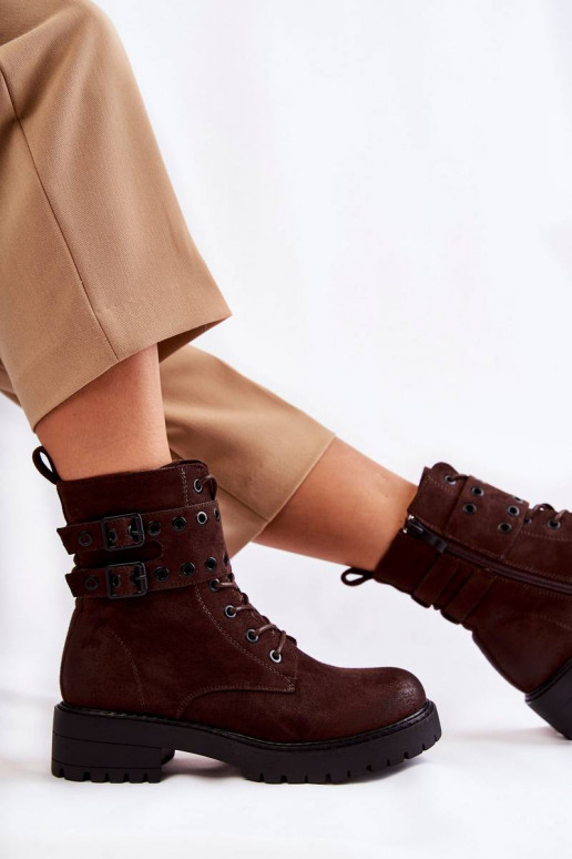 Suede laarzen in de bruine kleur Silvor