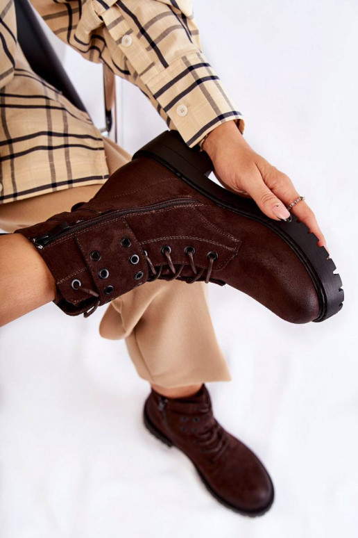 Suede laarzen in de bruine kleur Silvor