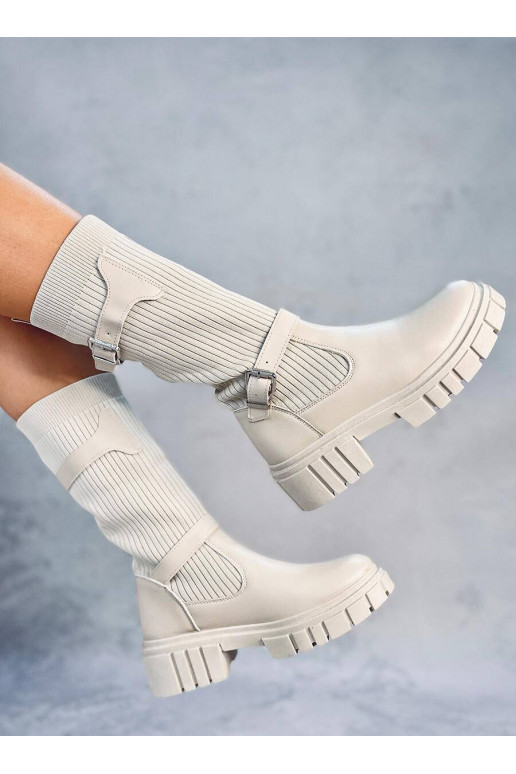 Lange laarzen beige kleur RHEA BEIGE Lange laarzen beige kleur RHEA BEIGE