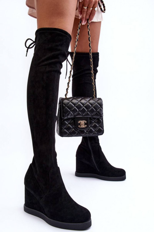 suède laarzen zwarte kleur Mephal