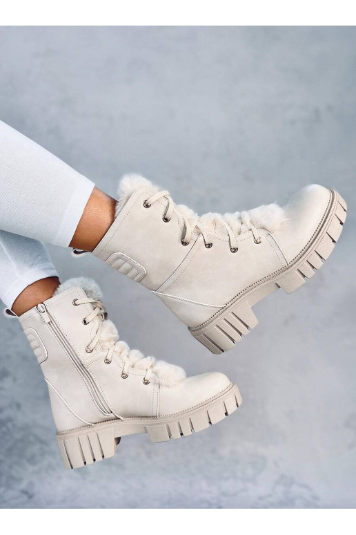 MELVIN BEIGE veterlaarzen met bont