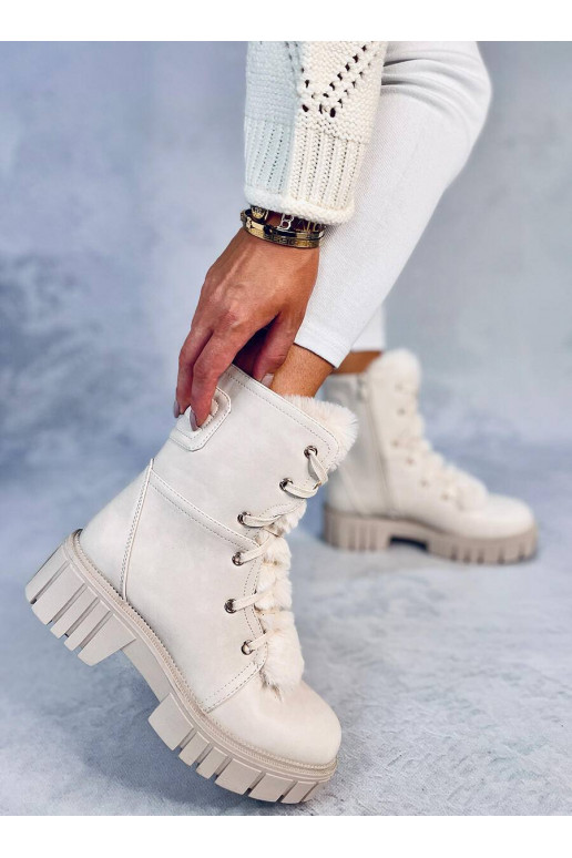 MELVIN BEIGE veterlaarzen met bont