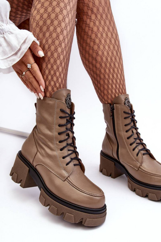 Verwarmde laarzen bruine kleur Rehin