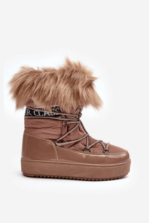Snowboots met veters beige Santero Snowboots met veters beige Santero