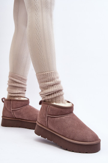 Suede snowboots in kaki...