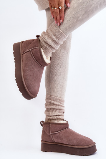 Suede snowboots in kaki... 2