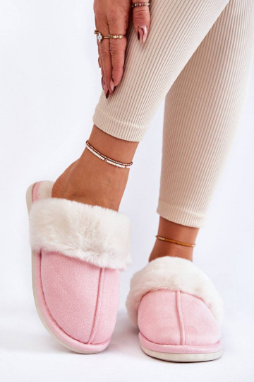 Slippers met bont roze Morisea