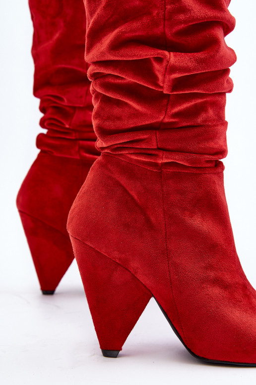 Suède lange laarzen Lu Boo rode kleur Suède lange laarzen Lu Boo rode kleur