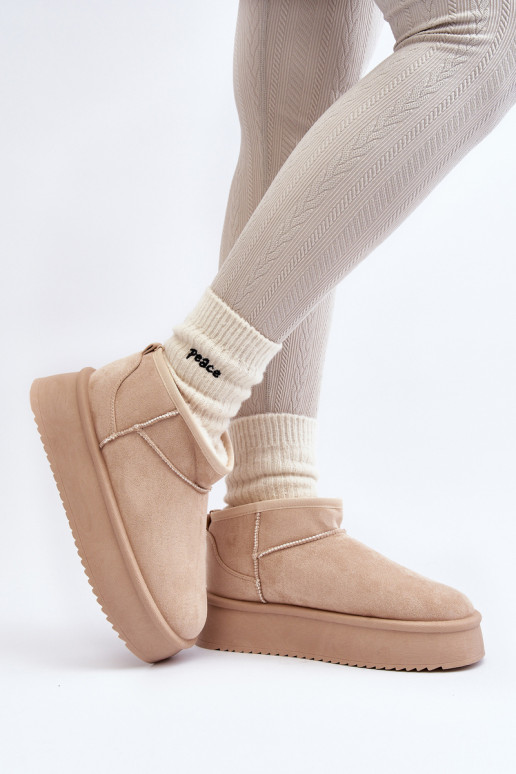 Snowboots met massieve zool beige... Snowboots met massieve zool beige...